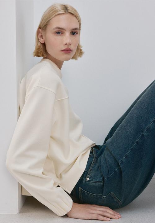 MANGO - Sweatshirt pique  -  light beige