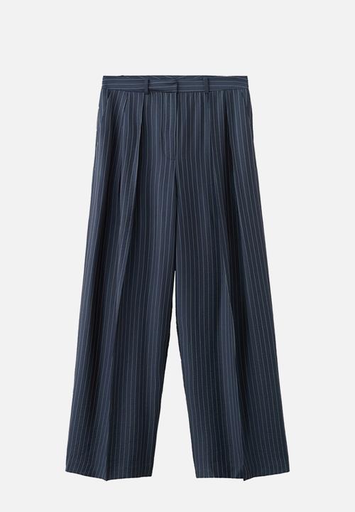 MANGO - Trousers beli- navy