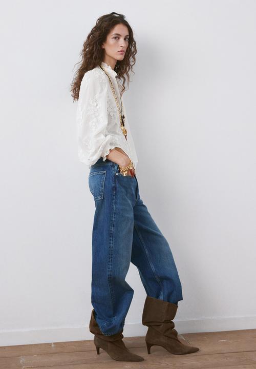MANGO - Blouse rufla- natural