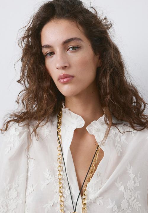 MANGO - Blouse rufla- natural