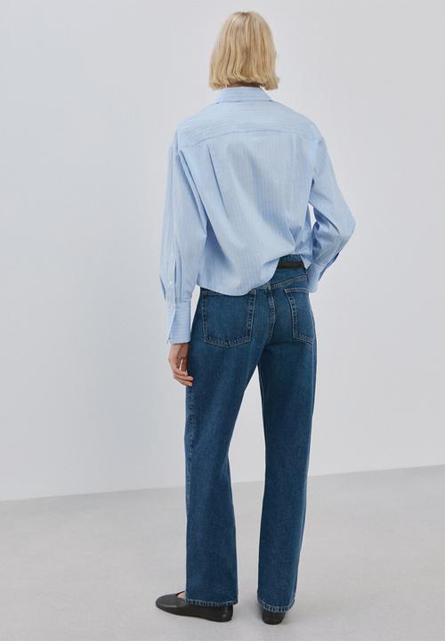 MANGO - Shirt shinny - light/pastel blue