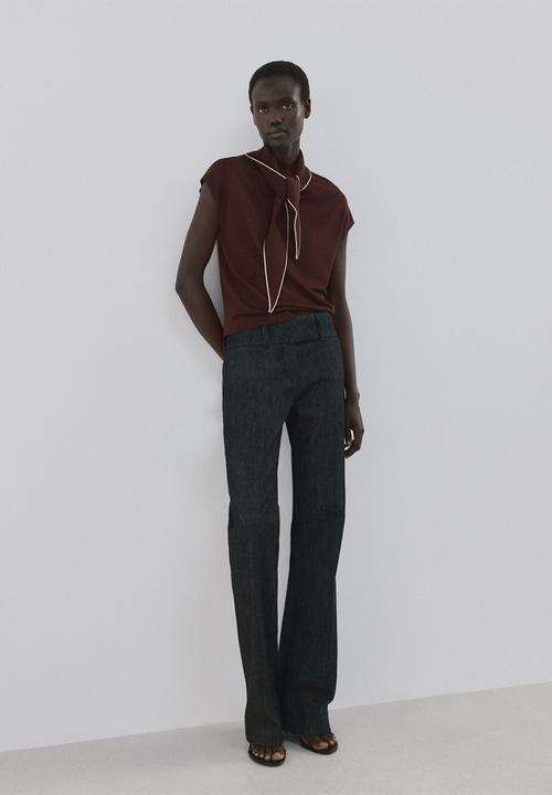 MANGO - Knitwear Top Bert- dark brown