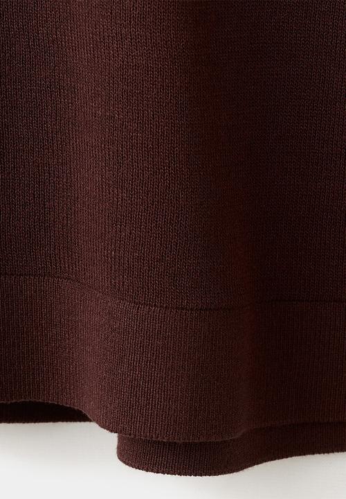 MANGO - Knitwear Top Bert- dark brown