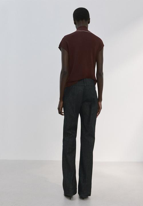 MANGO - Knitwear Top Bert- dark brown