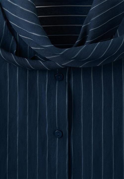 MANGO - Blouse corbat- navy