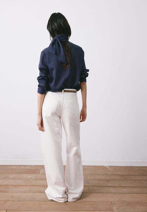 MANGO - Blouse corbat- navy