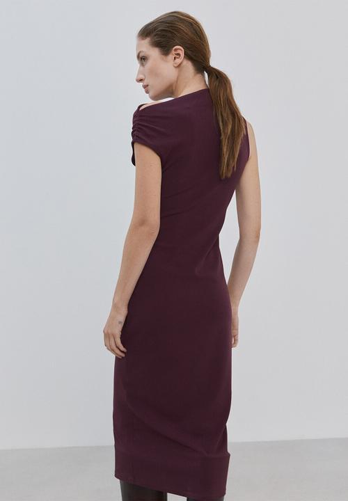 MANGO - Dress billy- dark red