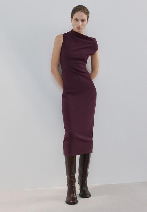 MANGO - Dress billy- dark red
