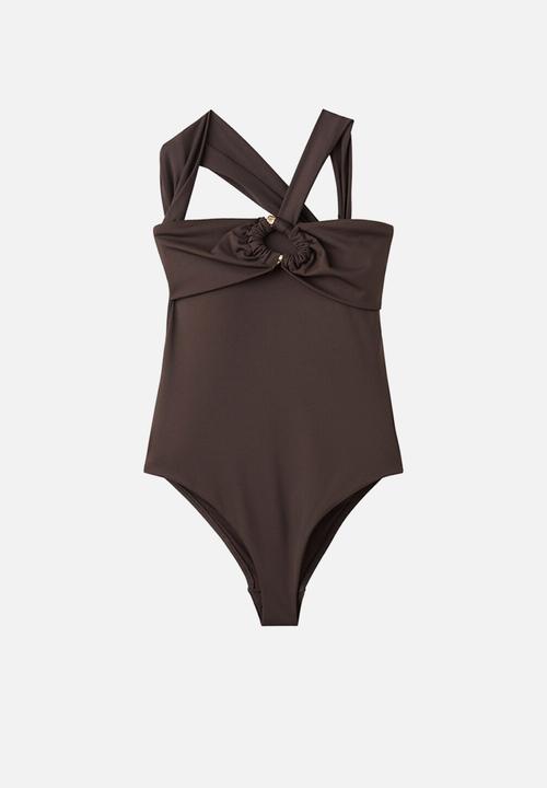MANGO - Swimsuit tracia- brown