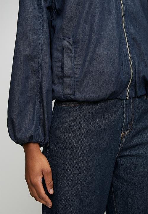 Trendyol - Bomber 100% Cotton Denim Jacket - Dark Blue