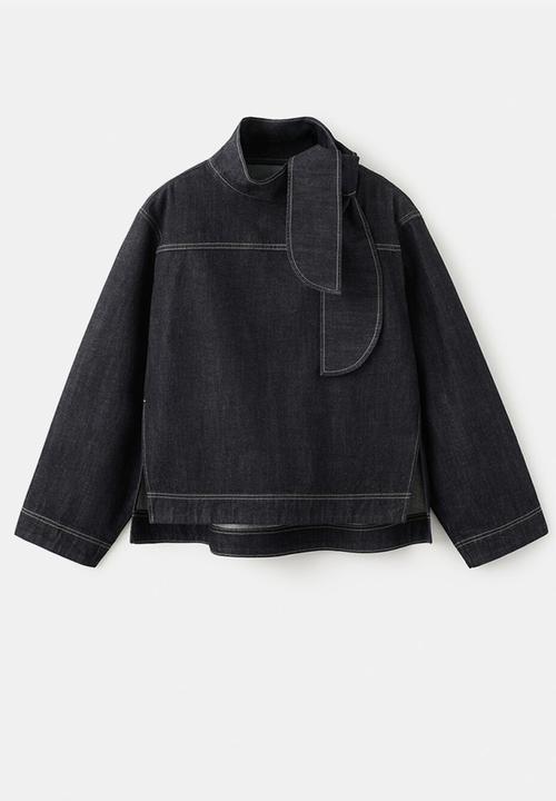 MANGO - Blouse sila - black