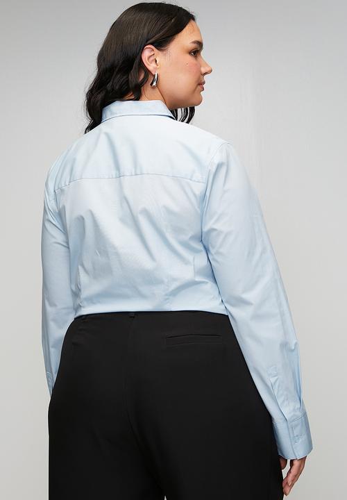 POLO - Plus wmn jamie long sleeve shirt - sky blue