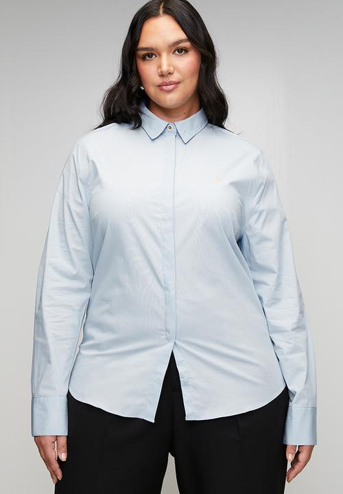 POLO - Plus wmn jamie long sleeve shirt - sky blue