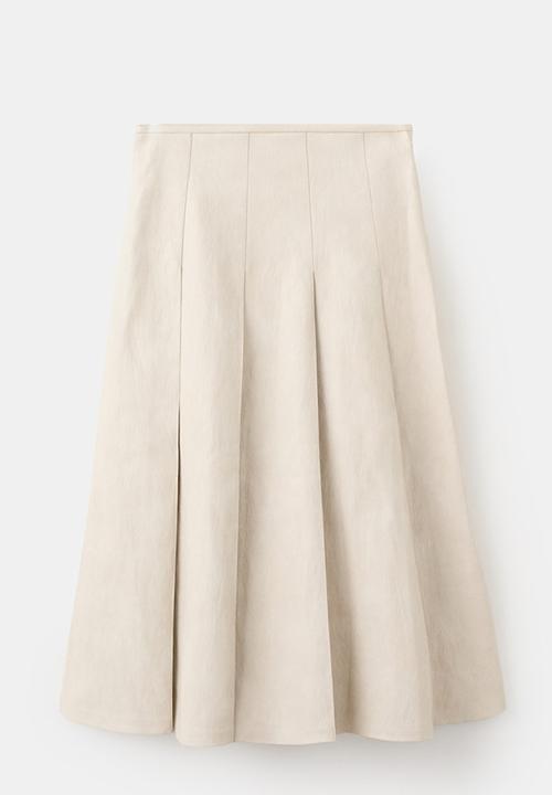 MANGO - Skirt sia - light beige