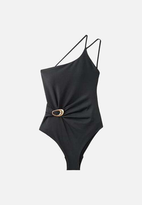 MANGO - Swimsuit tebas- black