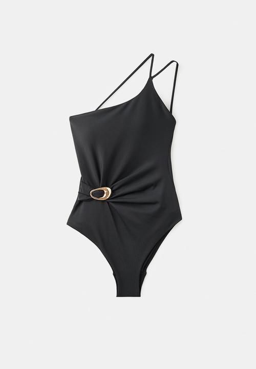 MANGO - Swimsuit tebas- black
