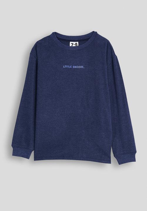 Cotton On - Cuddlecosy Long Sleeve And Sleepover Pyjama Pant - In The Navy Marle/In The Navy Check