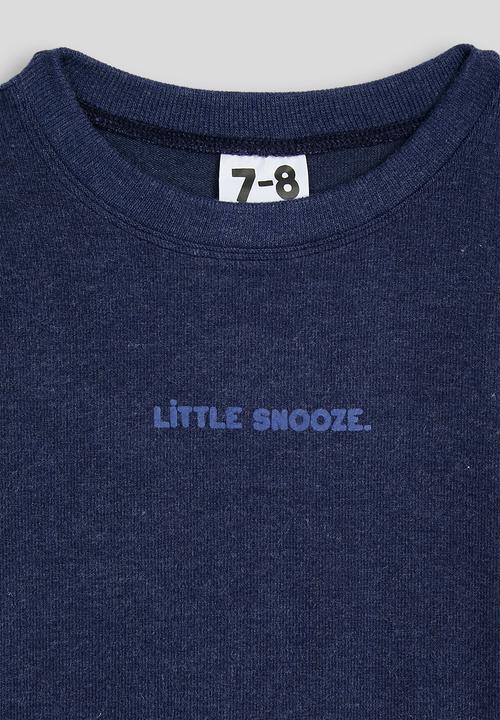 Cotton On - Cuddlecosy Long Sleeve And Sleepover Pyjama Pant - In The Navy Marle/In The Navy Check