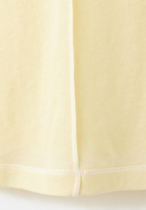 MANGO - T-shirt coulan- light pastel yellow