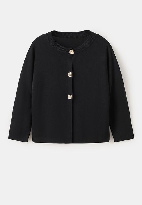 MANGO - Cardigan goldbota- black