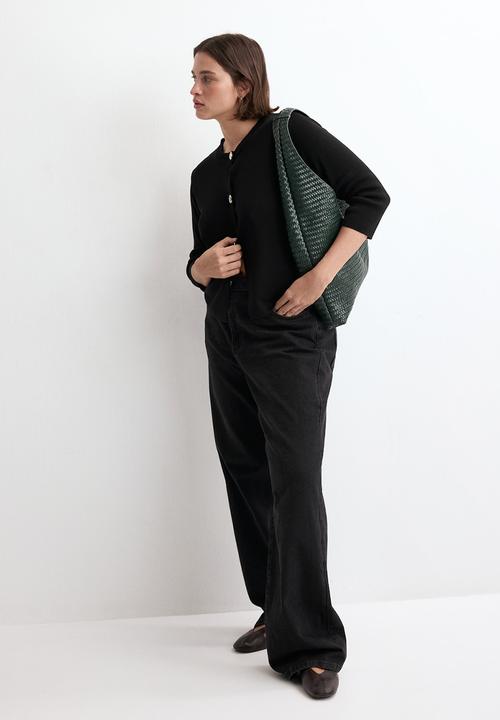 MANGO - Cardigan goldbota- black