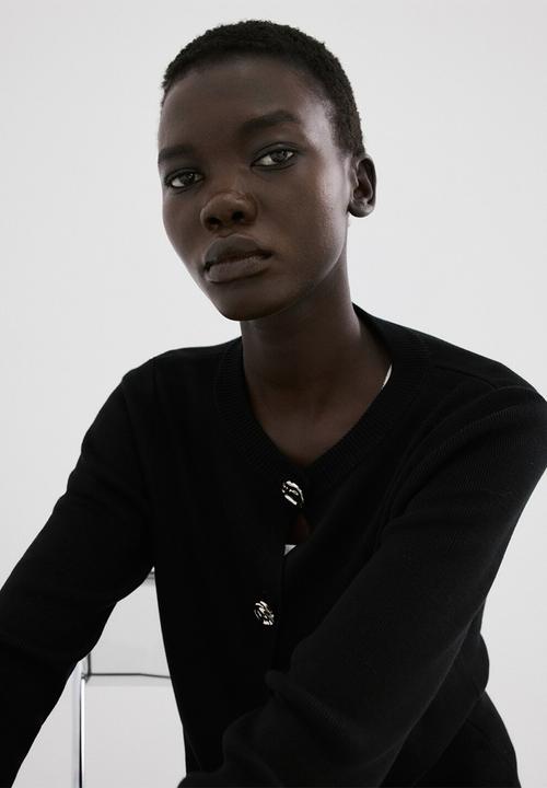 MANGO - Cardigan goldbota- black