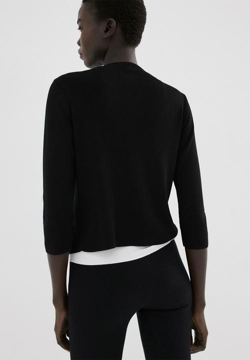 MANGO - Cardigan goldbota- black