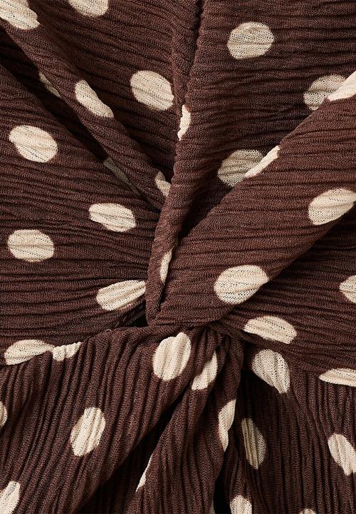 MANGO - Dress pomi  -  brown