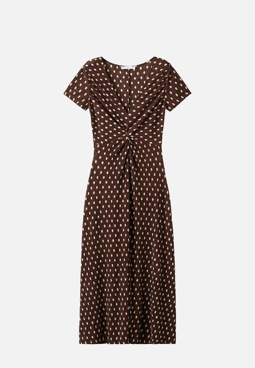 MANGO - Dress pomi  -  brown