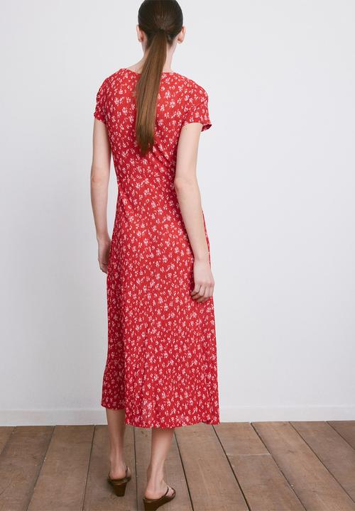 MANGO - Dress pomi  -  red