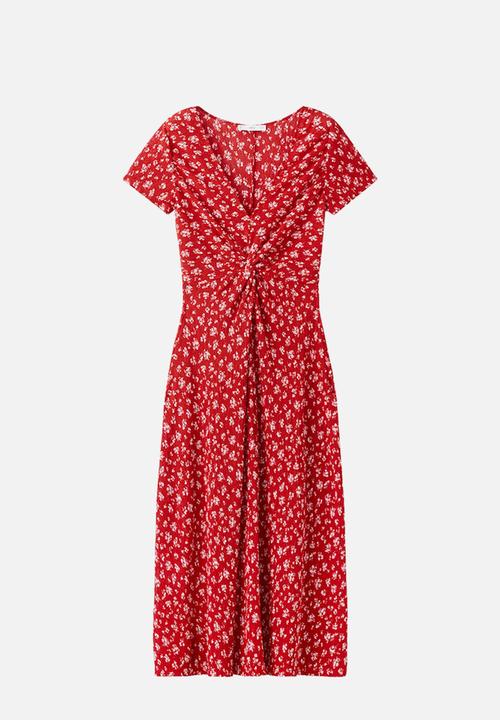 MANGO - Dress pomi  -  red