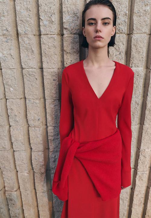 MANGO - Dress marine - red