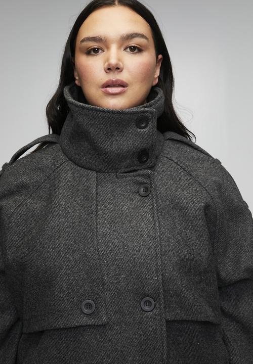 Plus Regular Coat - Dark Grey