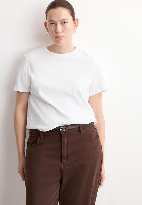 MANGO - T-shirt riti - white