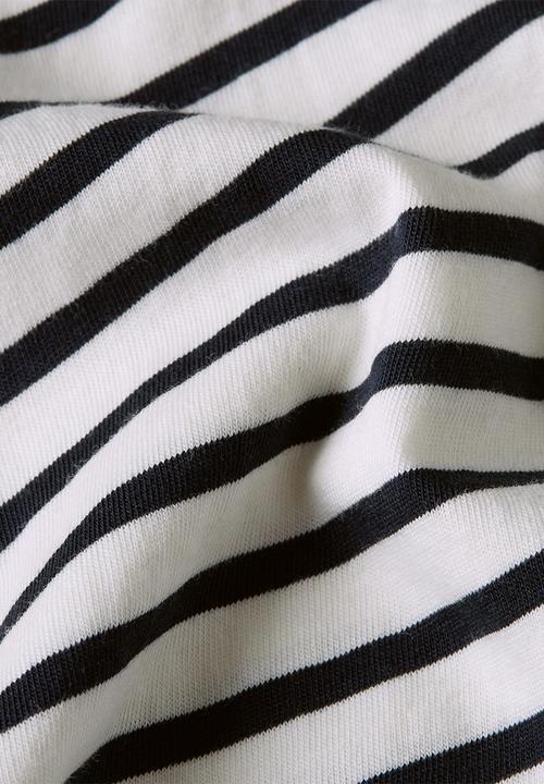 G-STAR - Stripe eyben slim v-neck t 2.0 wmn - salute/milk stripe