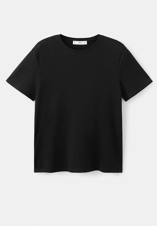 MANGO - T-shirt riti - black