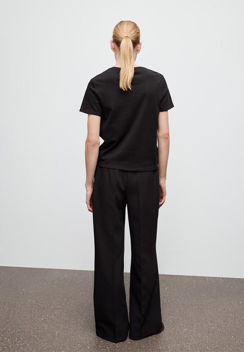 MANGO - T-shirt riti - black