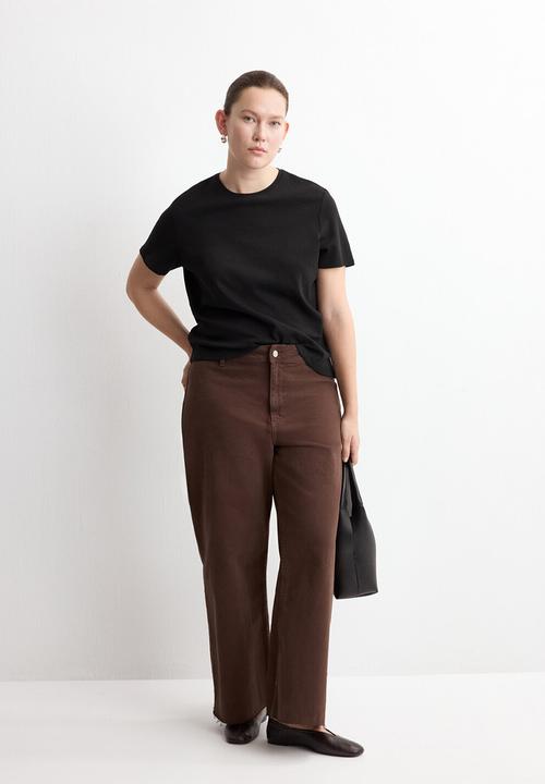 MANGO - T-shirt riti - black