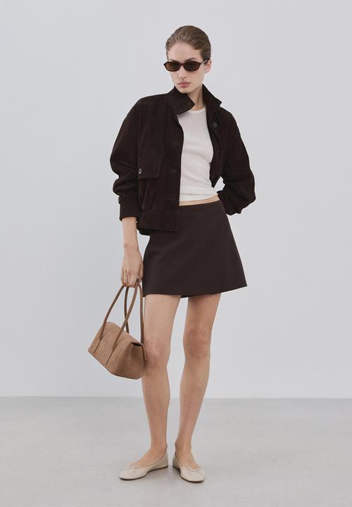 MANGO - Skirt candela2 - dark brown