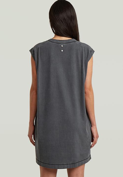 G-STAR - Washed s\l t dress wmn - Dk black gd