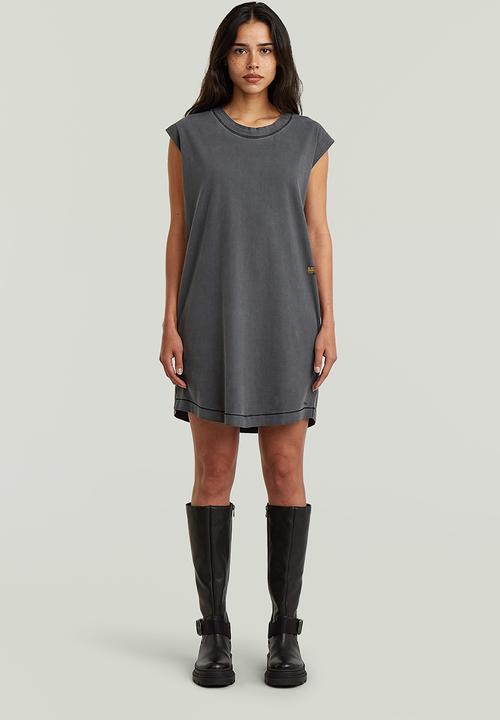 G-STAR - Washed s\l t dress wmn - Dk black gd
