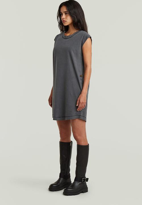 G-STAR - Washed s\l t dress wmn - Dk black gd