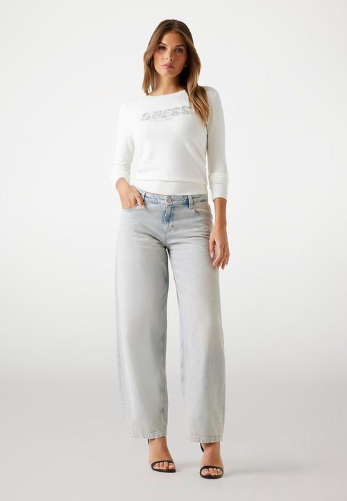 GUESS - Reyna Logo Sweater - Cream White