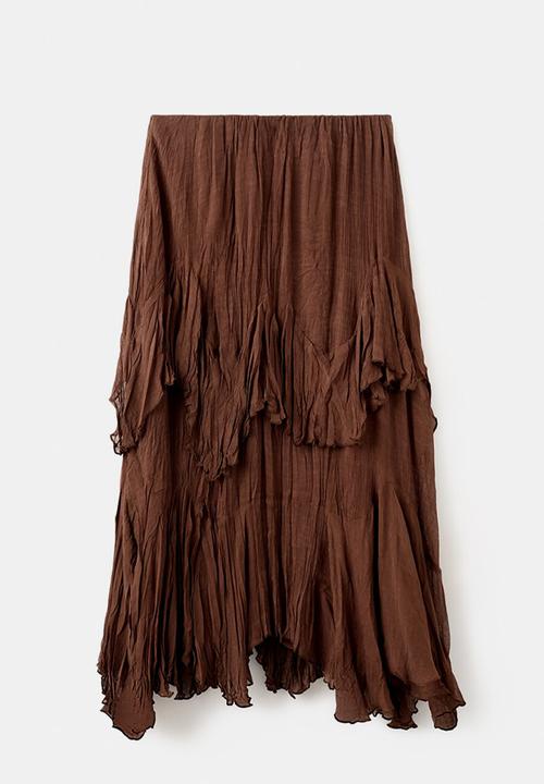 MANGO - Skirt ceci- brown