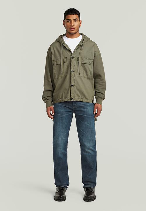 G-STAR - Woven Mix Loose Hooded Sw Overshirt - Shadow Olive Gd