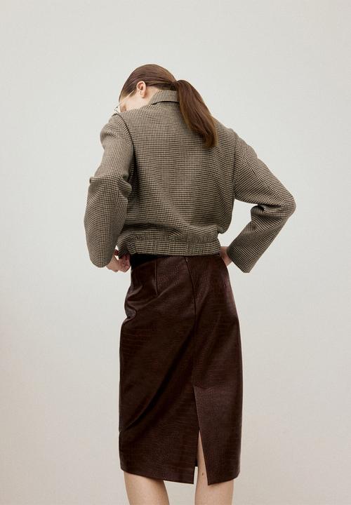 MANGO - Skirt dundee - brown