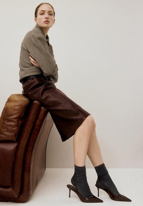 MANGO - Skirt dundee - brown