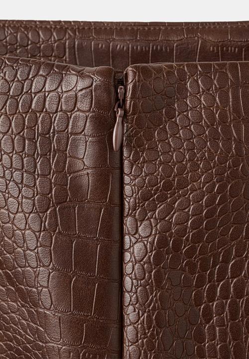 MANGO - Skirt dundee - brown