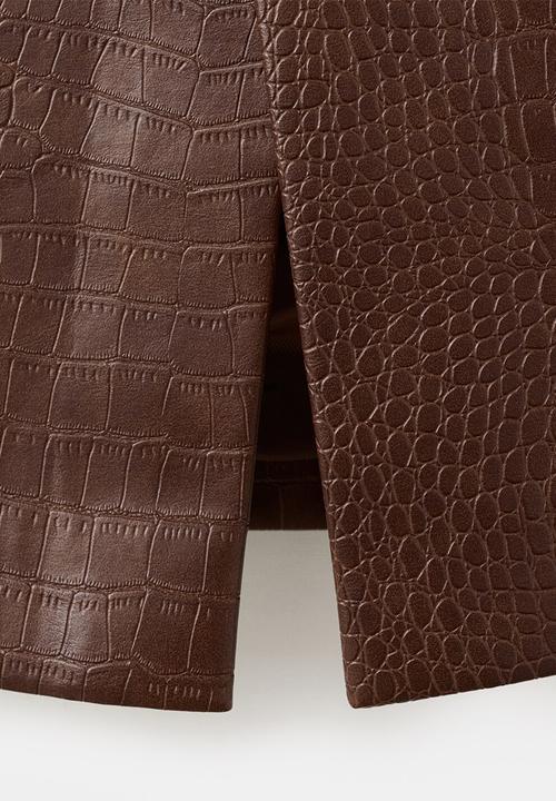 MANGO - Skirt dundee - brown