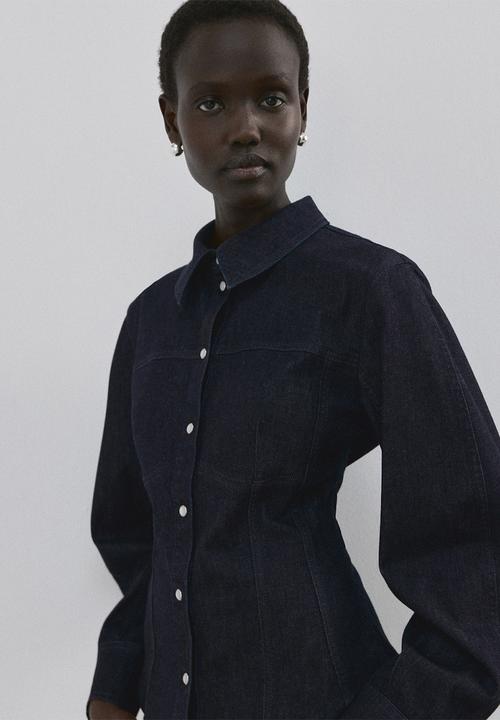 MANGO - Shirt odette - open blue